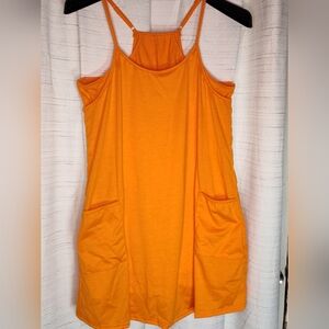 Vibrant Orange Sleeveless Mini Dress